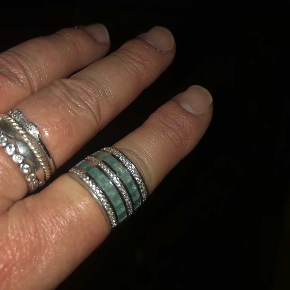 Grandidierite Ring ~ Double Row Size 7.75 - Picture 6 of 11